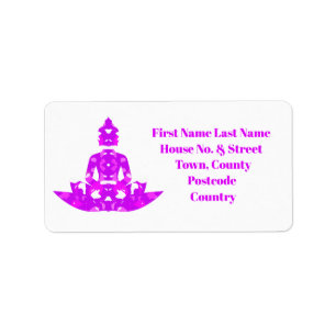 Spiritual Pink & White Symmetry Yoga Pose Address Label