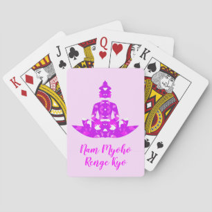 Spiritual Pink & White Symmetry Yoga Pose Playing Cards