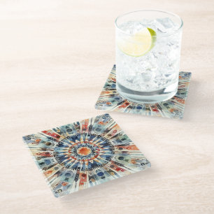 Spiritual Prayer Circle Glass Coaster