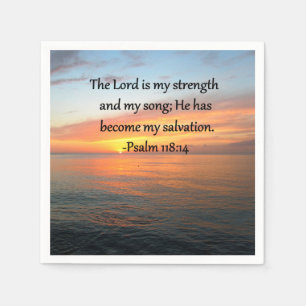 SPIRITUAL PSALM 118:14 SUNRISE PHOTO DESIGN NAPKIN