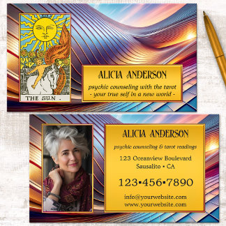 Spiritual Psychic Visionary Tarot Photo  Business Card