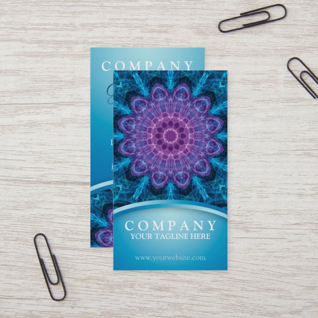 Spiritual purple flower, sea of blue business card (Front/Back In Situ)