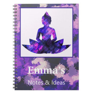 Spiritual Purple Lotus Yoga Personal Notebook