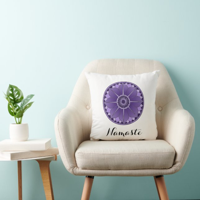 Spiritual Purple Mandala Namaste Cushion (Chair)