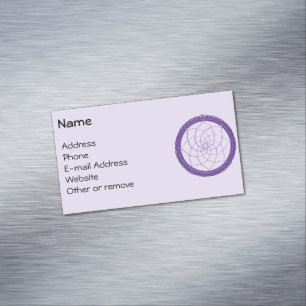 Spiritual Purple Native American Dream Catcher Magnetic Business Card