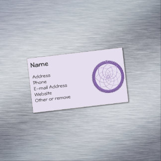 Spiritual Purple Native American Dream Catcher Magnetic Business Card