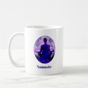 Spiritual Purple Sitting Yoga Pose Namaste Coffee Mug