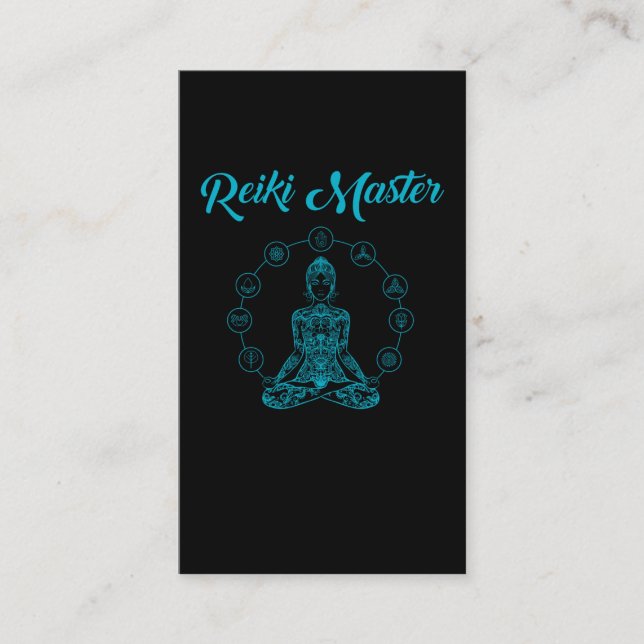 Spiritual Reiki Master Energy Meditation Therapy Business Card (Front)