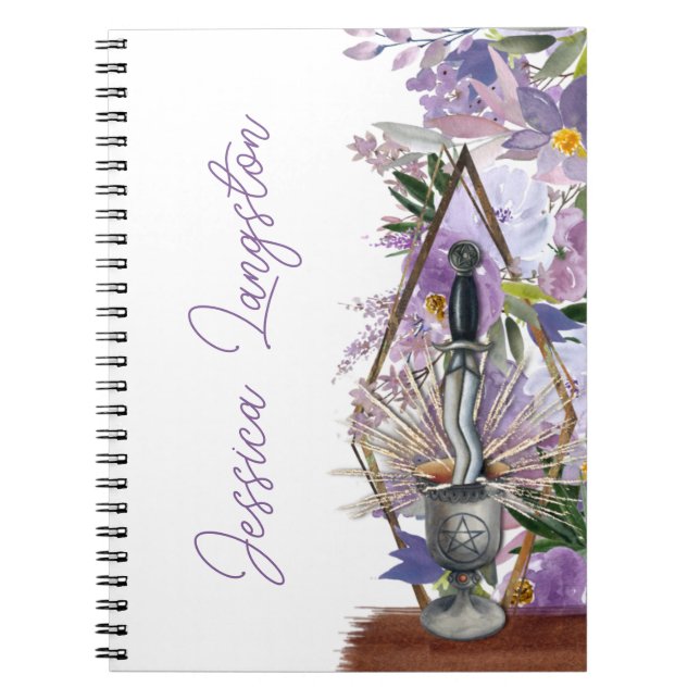 Spiritual Ritual of Union Purple Floral Chalice Notebook (Front)