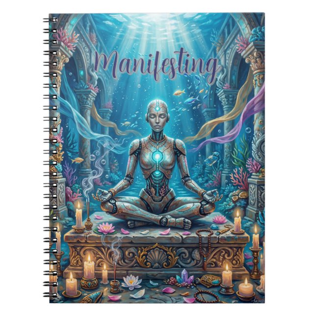 Spiritual Robot Spiral Photo Notebook (Front)