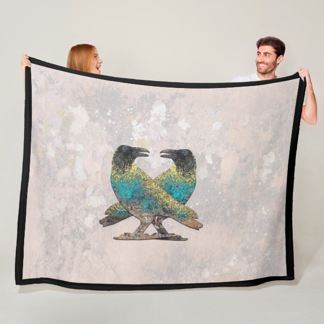 SPIRITUAL ROCK CROWS FLEECE BLANKET (In Situ)