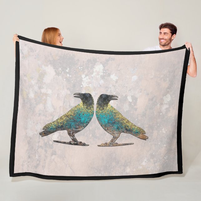 SPIRITUAL ROCK CROWS FLEECE BLANKET (In Situ)