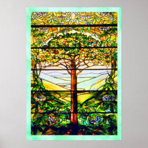 Spiritual Scenic Landscape Tiffany Window Poster