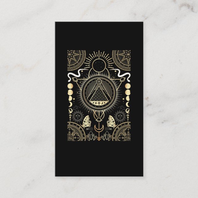 Spiritual Signs Moon Astrology Sun Stars Business Card (Front)