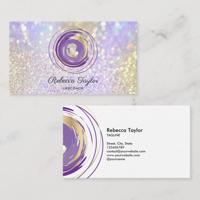 spiritual spiral yoga trendy life coach business card (Front/Back)