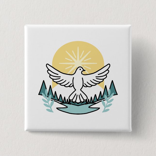 Spiritual Strength in God – Uplifting Christian 15 Cm Square Badge (Front)