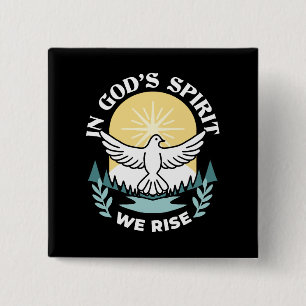 Spiritual Strength in God – Uplifting Christian 15 Cm Square Badge