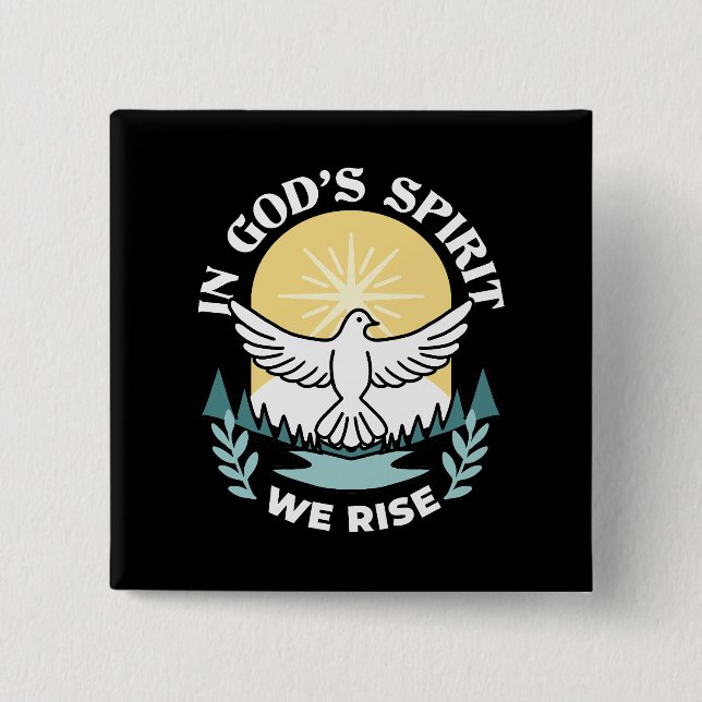 Spiritual Strength in God – Uplifting Christian 15 Cm Square Badge (Front)