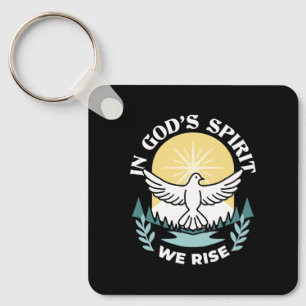 Spiritual Strength in God – Uplifting Christian Key Ring