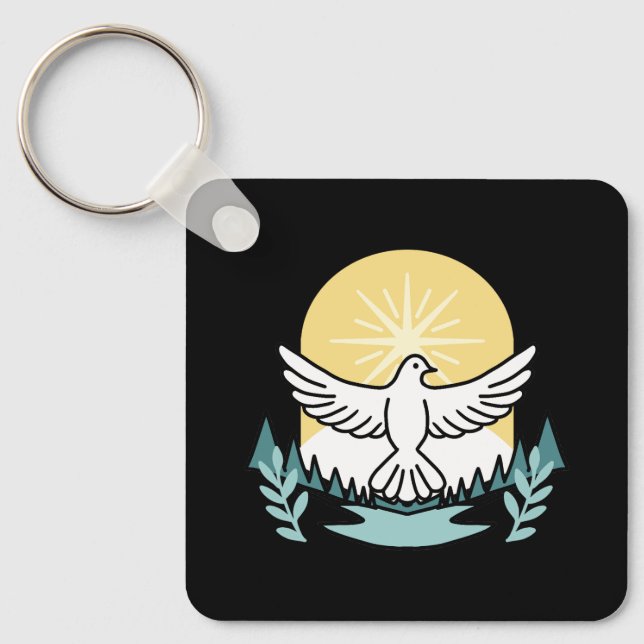 Spiritual Strength in God – Uplifting Christian Key Ring (Front)