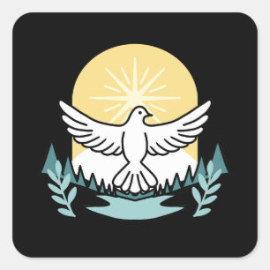 Spiritual Strength in God – Uplifting Christian Square Sticker