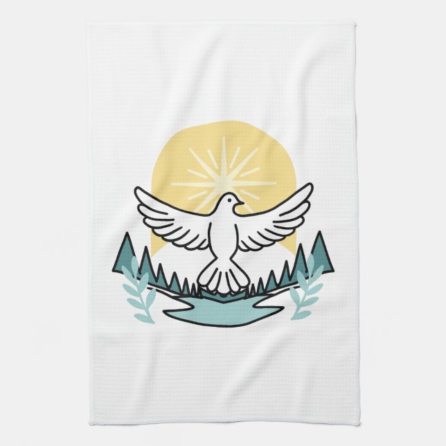 Spiritual Strength in God – Uplifting Christian Tea Towel (Vertical)