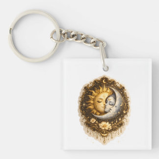 Spiritual Sun and Moon Celestial Sacred Light Key Ring