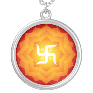 Spiritual Swastika Silver Plated Necklace