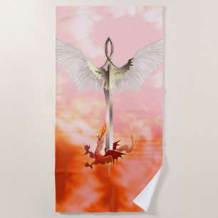 Spiritual Sword & Dragon Beach Towel