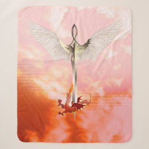 Spiritual Sword & Dragon Sherpa Blanket