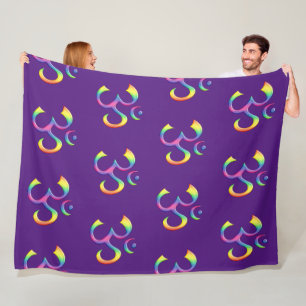Spiritual Symbol - Buddhist sign Om or AUM 3 Fleece Blanket
