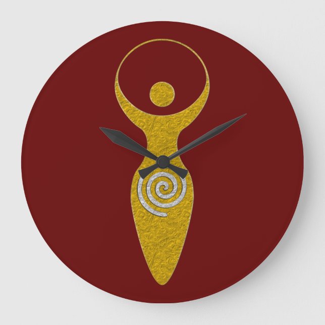 Spiritual Symbol - Goddess Of Earth Gaya 1 Flamele Large Clock (Front)