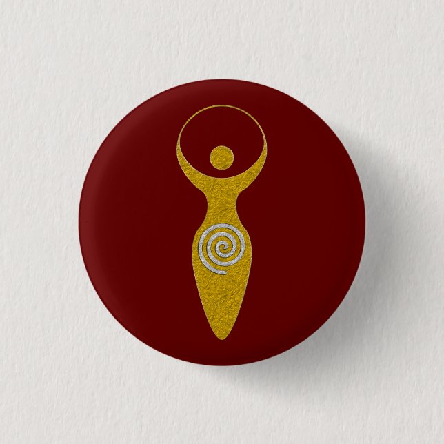 Spiritual Symbol - Goddess Of Earth Gaya 1 Neck Ti 3 Cm Round Badge (Front)