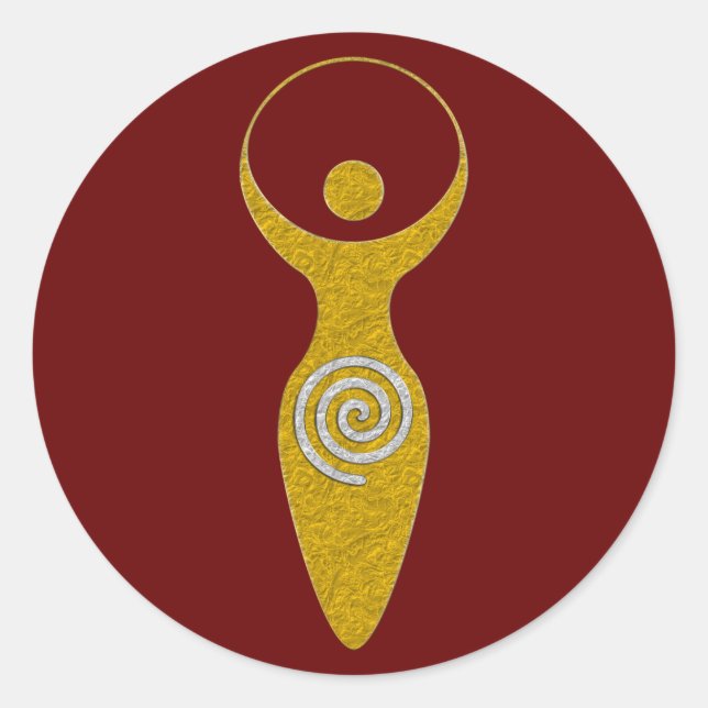 Spiritual Symbol - Goddess Of Earth Gaya 1 Neck Ti Classic Round Sticker (Front)