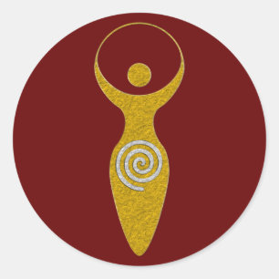 Spiritual Symbol - Goddess Of Earth Gaya 1 Neck Ti Classic Round Sticker