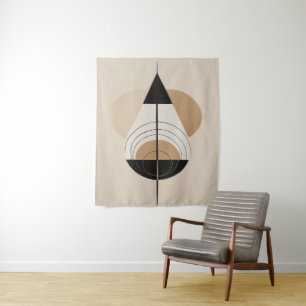 Spiritual Symbolic Geometry Art in Minimal Style Tapestry