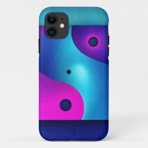 Spiritual Symmetry: Bright Abstract Yin Yang iPhone 11 Case