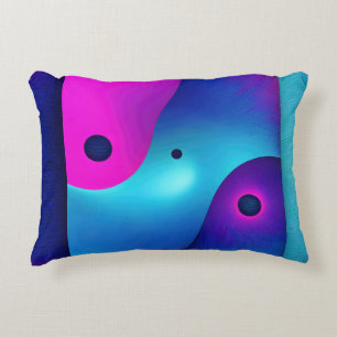 Spiritual Symmetry: Bright Abstract Yin Yang Decorative Cushion
