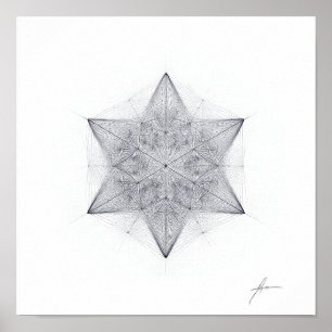Spiritual Symmetry: Sacred Geometry Icosahedron Poster