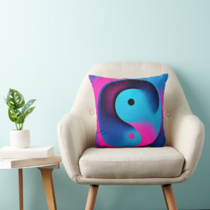 Spiritual Symmetry Yin Yang Colourful Abstract Art Cushion