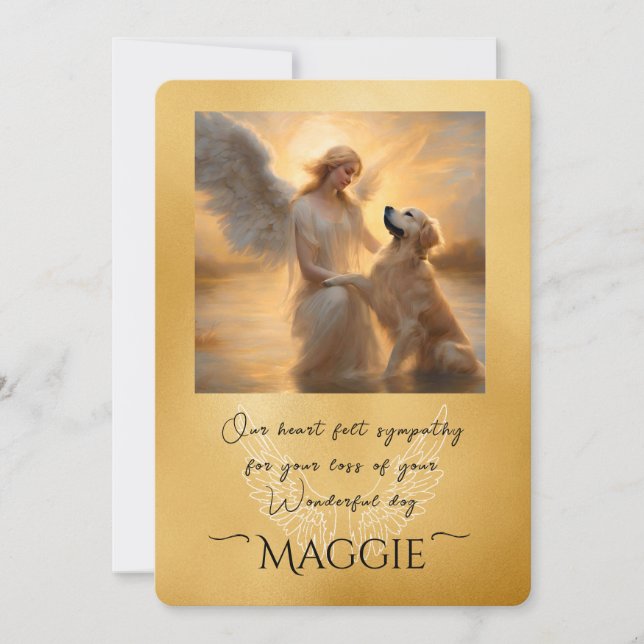 Spiritual Sympathy Golden Retriever Dog Loss Card (Front)