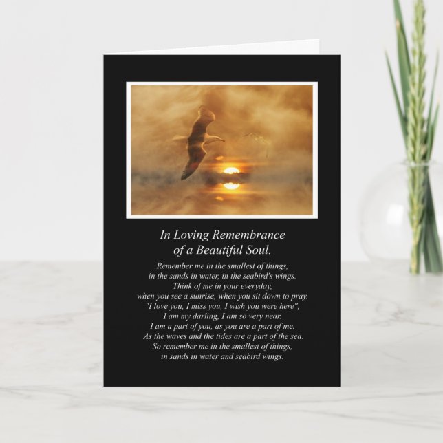 Spiritual Sympathy Poem with Sea and Birds Card (Front)