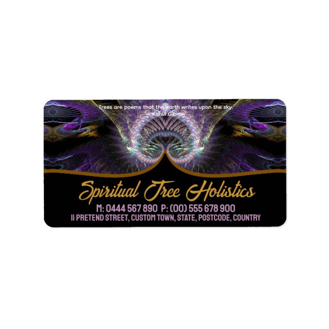 Spiritual Tree Holistic Business Cards Label (Front)