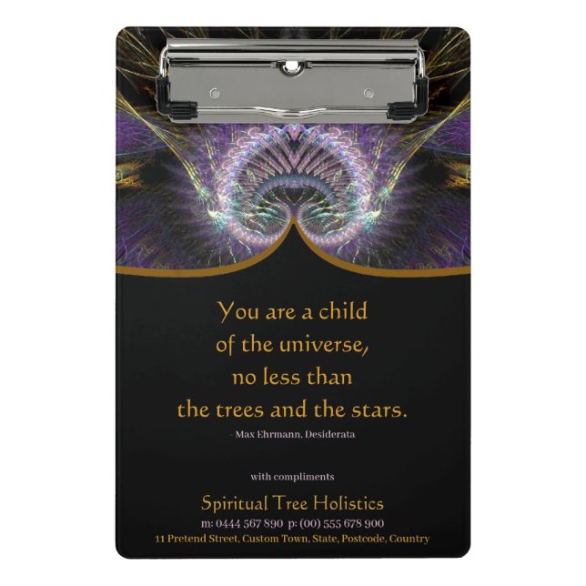 Spiritual Tree Holistic Stationery Mini Clipboard (Front)