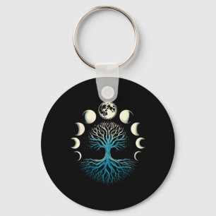 Spiritual Tree Moon Phases Yoga Key Ring