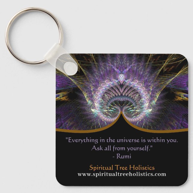 Spiritual Tree of Life Fractal Art Key Ring (Front)