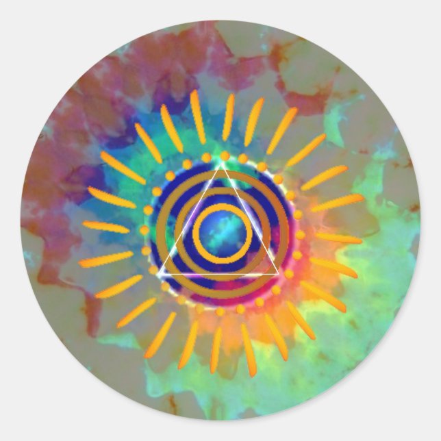 Spiritual Tyedye Classic Round Sticker (Front)
