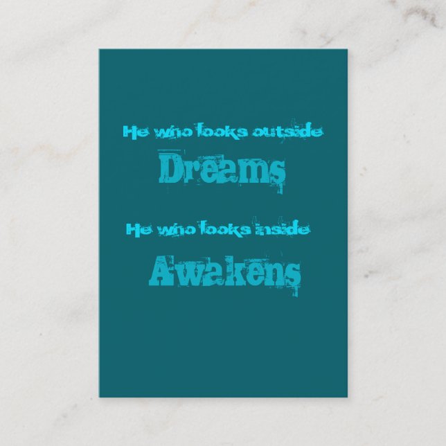 Spiritual Typography Quote on Awakening Business Card (Front)
