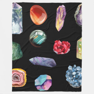 Spiritual Witchy Crystal Patten Sherpa Blanket