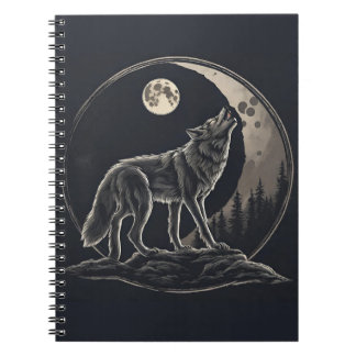Spiritual Wolf Crescent moon Notebook